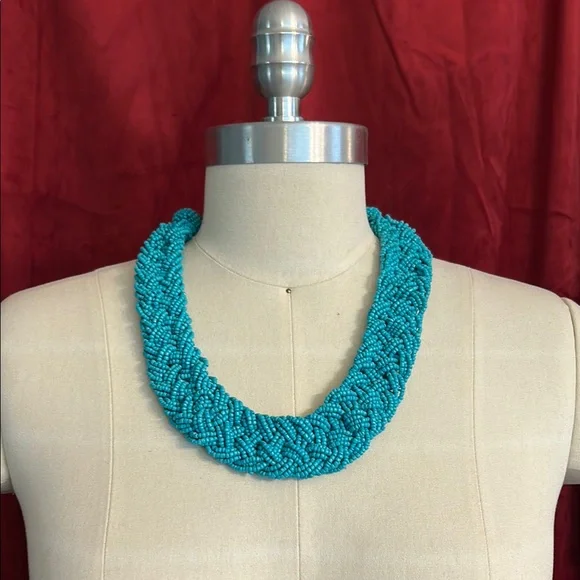 Turquoise Beaded Bib Necklace - Picture 1 of 2
